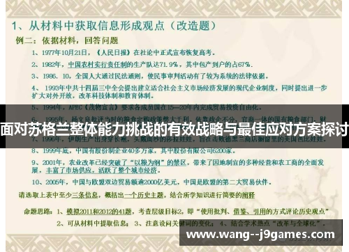 面对苏格兰整体能力挑战的有效战略与最佳应对方案探讨